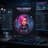 A small, stylized avatar portrait of a female developer with neon pink hair in a dimly lit coding environment.
